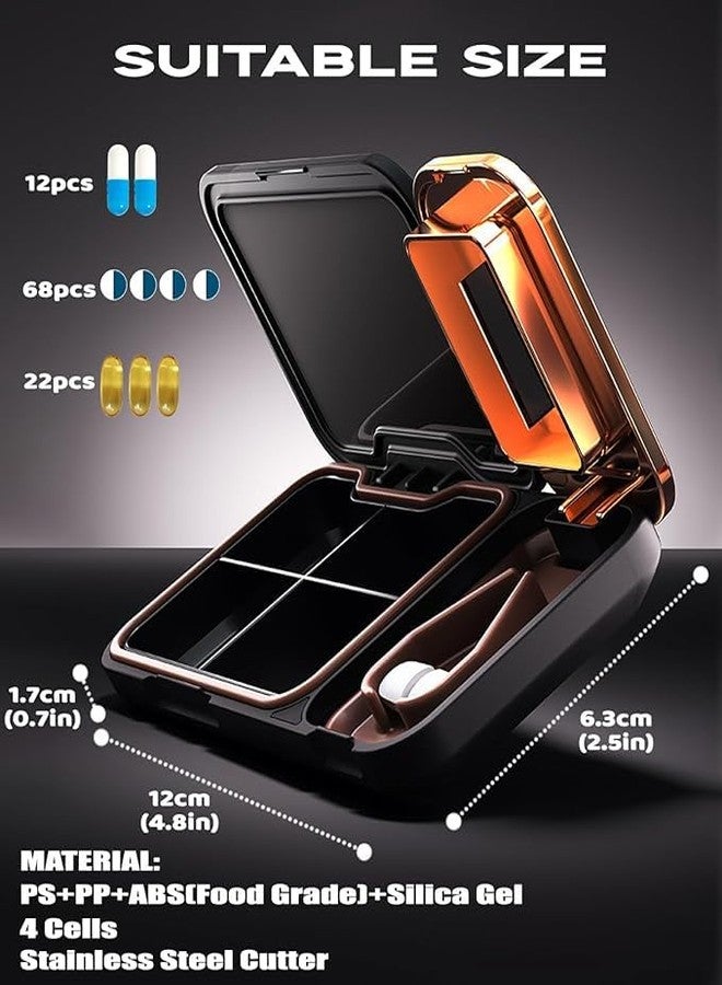 VALUEVIBES Pill Box Organizer Weekly, Pill Medicine Organizer Reminder Storage Box, Medicine organizer box, portable travel pill box, pill case for vitamins, Medicine, pills, supplements (Black) - Image 5